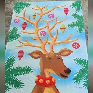 REINDEER TREE 28" X 40" PORCH FLAG